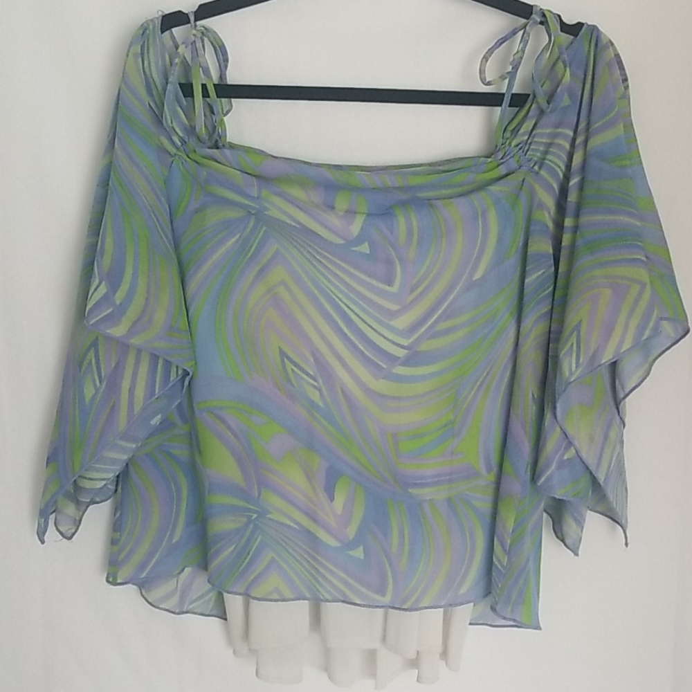 Multi colored off the shoulder blouse